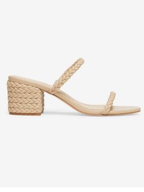Saka 5th Avenue Leather Sandals New 38/7.5-8  / 2.5” Block Heel